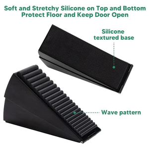 Butoir de porte décoratif robuste en acier inoxydable à ressort – Cale de porte réglable pour bas de porte, bloqueur de courant d'air haut - Product Image 2