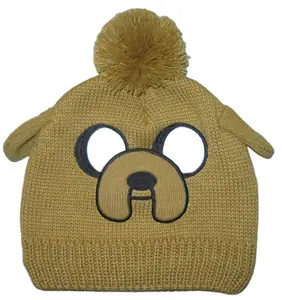 Topi Beanie lembut luar ruangan rajut Logo kustom bentuk hewan