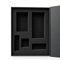 Boîtes en carton rigide magnétiques personnalisées de qualité supérieure pour accessoires de téléphonie mobile, insert en mousse multi-compartiments, boîte cadeau avec logo personnalisé