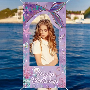 Pancarta de feliz cumpleaños para niños, pancarta colgante de foto de dibujos animados para accesorios de fotografía de cumpleaños, decoraciones de pared, decoración de fiesta - Product Image 3