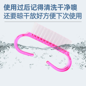Nail <b>Brush</b> Plastic Flat Bristle <b>Dust</b> Remover For Nail Cleaning Pink Blue - Product Image 5
