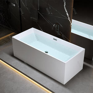 Vente en gros d'hôtel <span class=keywords><strong>Baignoire</strong></span> intérieure autoportante carrée en acrylique blanc moderne - Product Image 2