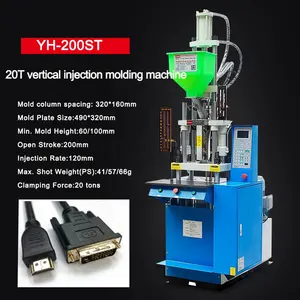 YH-200ST Lage Prijs Desktop Hoofdtelefoon Plug Kabel Puge Making Machine Usb Connector Pvc Plastic Spuitgietmachine