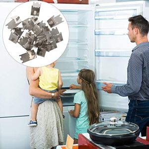 20Pcs Tủ Đông Kệ Clip Thép Không Gỉ Tủ Lạnh Kệ Hỗ Trợ Với Móc Bạc Tủ Lạnh Mát Chân Đế - Product Image 3