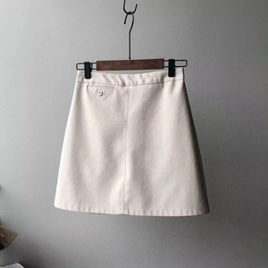 Falda de mujer de cintura alta de cuero sintético, estilo lápiz, color liso, línea A, fruncida, informal, ropa de mujer, falda ajustada a la moda - Product Image 6