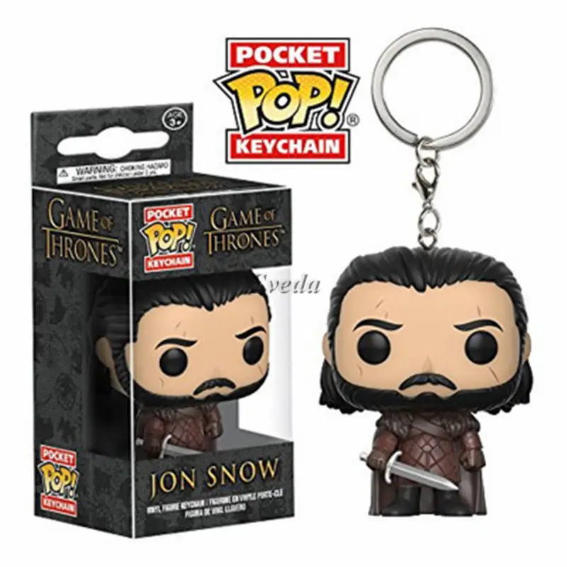 Hot Sell PVC Action Figure Keychain Jon Snow POP Key Ring Game of Thrones Night King Pocket Key Chain
