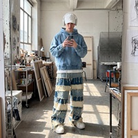 Pantalon Streetwear Homme en Denim Selvedge 100% Coton, Jean Patchwork Multicolore Original pour Hommes Bale