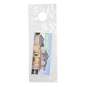 Sac suspendu transparent en polyéthylène pour poignées de porte, 5,5 x 15 pouces, pour affiches, promotions, marketing, courrier, journaux - Product Image 4