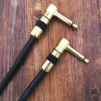 Câble de guitare TS mâle-mâle 6,35 mm plaqué or pour guitare électrique, basse, pédale d'effets, amplificateur
