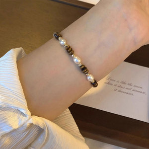 Pulseras y brazaletes de moda de acero inoxidable 316L de alta calidad, chapados en oro de 14k y 18k, con cuentas de ojo de tigre y perlas para mujer. - Product Image 2