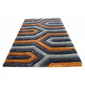 Modern home black and white mix 3D shag carpets area rugs 3D carpet