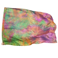 Drapeaux de culte en soie Nayaking avec tiges flexibles, bannière en soie translucide fluide et légère, peinte à la main