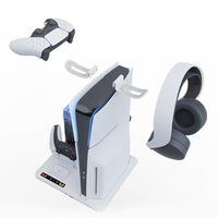 Support de stockage de disque de base de ventilateur de refroidissement multifonction Support de chargeur de manette de jeu double pour PS5 Slim Console Controller Accessoires de jeu