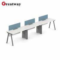Station de travail de bureau pour 3 personnes, mobilier de bureau moderne, station de travail modulaire ouverte, bureau de travail commercial, solution d'espace de travail pour le personnel