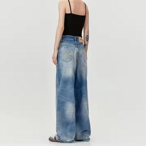 Jeans de Mezclilla 2025 para Mujer, Personalizados, Casuales, de Cintura Alta, Estilo Vintage, Lavado Ácido, Holgados - Product Image 3