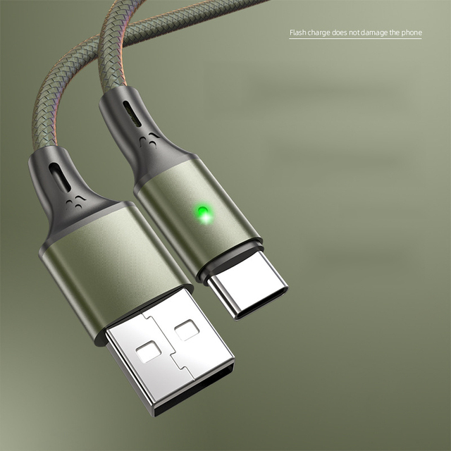 3A Nylon USB Cable for iPhone 5 6 7 8 X 11 with LED Indicator Light