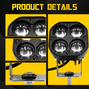2x Phares de moto, feux antibrouillard, lampes auxiliaires LED, projecteurs pour voiture, ATV, UTV, camions tout-terrain, remorques - Product Image 2