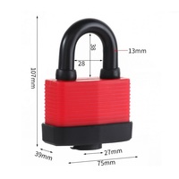 Cadenas à clé anti-coupure, anti-sablage, anti-vol, avec couvercle de protection en PVC, cylindre en laiton, étanche et anti-poussière