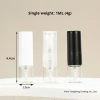 Botol Sampel Kaca Transparan 1ml Portabel, Botol Isi Ulang Parfum Mini Tipe Tekan dan Botol Penetes untuk Krim Mata