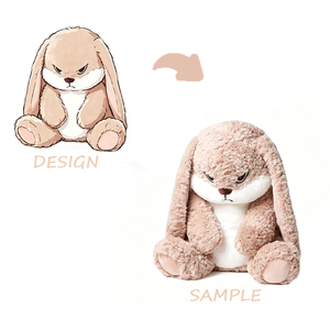 Peluche Lapin aux Grandes Oreilles Souples, Taille et Couleur Personnalisables, Vente en Gros Usine, Peluche Personnalisée à Poils Bouclés pour Cadeau et Décoration - Product Image 1