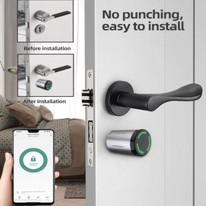 Tttlock Tuyalock умный электронный замок цилиндр водонепроницаемый современный отель управление безопасностью WIFI <span class=keywords><strong>NFC</strong></span> RFID деревянный замок цинковый сплав - Product Image 2