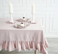 Nappe Moderne en Lin Rose Poudré et Rose Fauve Faite à la Main Écologique et Durable |   Linge en lin délavé pastel personnalisé