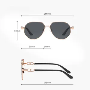 Occhiali da sole pilota Kenbo 2024 nuovo stile Unisex Texture occhiali da sole polarizzati UV400 occhiali da sole Mental Full Frame occhiali