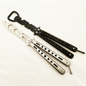 Wholesale High Strength Metal Outdoor Camping <strong>Trainer</strong> Folding CSGO <strong>butterfly</strong> <strong>Knife</strong> for Opener Open Bottle Caps - Product Image 2
