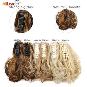 AliLeader-Extensions synthétiques résistantes à la chaleur, 12 pouces, queue de cheval ondulée avec pince - Product Image 2