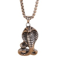 Collier pendentif serpent Cobra Python rétro en acier inoxydable, bijou gothique serpent, bijoux en acier inoxydable