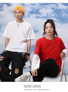 เสื้อยืดคุณภาพสูง ผ้าฝ้าย 100% หนัก 230 กรัม เนื้อผ้าหรูหรา สวมใส่ได้ทั้งชายและหญิง สกรีนโลโก้ได้ตามต้องการ ทรงหลวม เสื้อยืดโอเวอร์ไซส์ เสื้อยืดผู้ชาย - Product Image 2