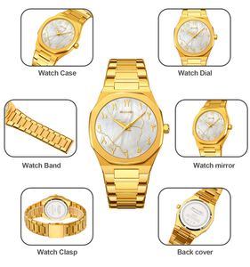 Reloj de Cuarzo para Hombre 9391, Estilo Árabe, Deportivo y Elegante, Resistente al Agua 3BAR, de Acero Inoxidable para Negocios - Product Image 4