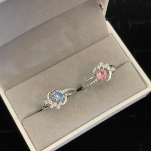 Elegante temperamento cubico zirconio anello stella luna mito oceano blu tesoro con colore dolce anello di diamanti di alta qualità - Product Image 1