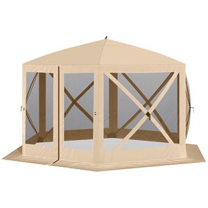 Tente pop-up hexagonale portable 12' x 12' avec murs en filet et sac de transport par DB Summer Screen House pour le camping en plein air - Product Image 5