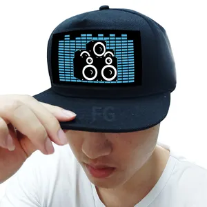 sound activated led flashing caps el light panel cap customized design baseball led hats