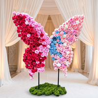 Dekorasi Dinding Kupu-kupu Buatan Tangan Warna Pink Biru Romantis untuk Latar Belakang Pernikahan, Dapat Digunakan Kembali dan Daur Ulang