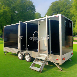 Salle de bain mobile de luxe authentique 2025 à 5 postes, toilettes portables, remorque de toilettes - Product Image 4