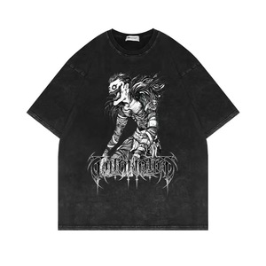 700 i tipi di T-shirt personalizzati produttori di magliette con acido di cotone pesante con scritta Vintage grafica di morte Kira L Anime T-shirt da uomo - Product Image 3