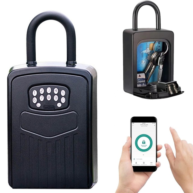 GLD G3 Aluminium Alloy Silver/Black Wall Mounted Portable Safe Storage Secure Digital Code App Control Smart Key Box