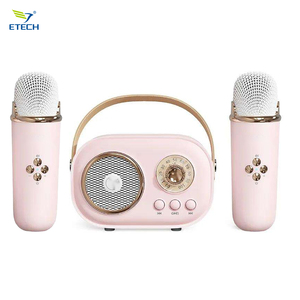 2024 yeni taşınabilir çocuklar Karaoke makinesi 10W için kablosuz hoparlör 2 UHF mikrofonlar LED ışıkları güvenli çocuklar için eğlenceli ev - Product Image 3