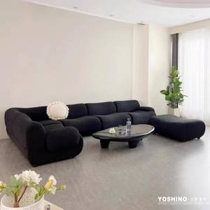 Sofá Modular de Tela Negra, Forma Semicircular, Relleno de Espuma, Muebles para Sala de Estar - Product Image 4