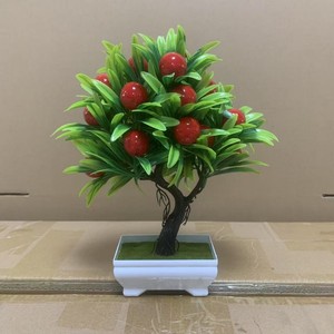 Árbol frutal artificial planta bonsái pequeña maceta naranja melocotón fruta roja decoración <span class=keywords><strong>de</strong></span> la ventana del hogar - Product Image 3