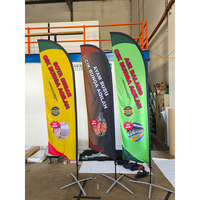 Drapeaux de plage publicitaires promotionnels d'extérieur en gros, drapeaux volants personnalisés en polyester imprimés par sublimation