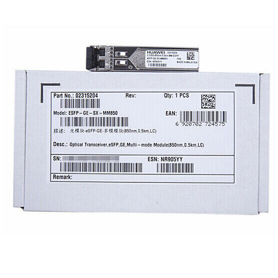 ESFP-GE-SX-MM850 1000BASE-SX 850nm 550m LC ESFP Optical Transceiver Module, DOM Support for Enterprise Switch Data Center