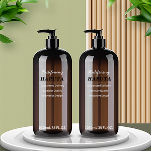 Plastic White Amber Round <strong>Bottle</strong> Customized Logo <strong>250ml</strong> 500ml 1000ml 1 Liter Cosmetic Packaging Screen Printing <strong>PET</strong> Lotion <strong>Bottle</strong> - Product Image 2