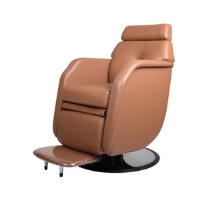 Fauteuil de Barbier Inclinable Contemporain en Similicuir avec Repose-Pieds Réglable et Base Ronde – Mobilier de Salon - Product Image 1