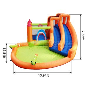 Oxford Cloth Children's Outdoor Playground Jumping Castle Bouncer Air Home Inflatable House With Double <b>Slide</b> 93022 Backyard - Product Image 1