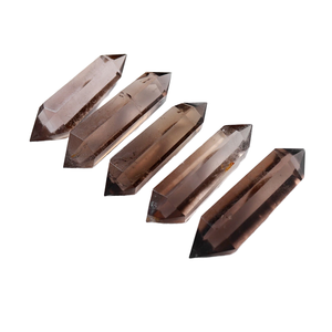 Venta al por Mayor de Cuarzo Ahumado Natural de Alta Calidad, Varita de Cristal Hexagonal de Doble Terminación, Torre de Cristal para Reiki, Chakra, Feng Shui, Decoración del Hogar, Regalo - Product Image 1