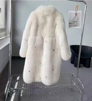 2022 vêtements d'hiver mode femmes manteau de fourrure vraie fourrure luxe manteau naturel finlande fourrure grande taille manteau