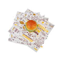 Impression personnalisée, papier de doublure ciré 30-60 g/m², logo personnalisé, papier résistant à la graisse, papier d'emballage pour sandwichs et hamburgers